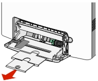 The illustration shows the multipurpose feeder tray being  extended