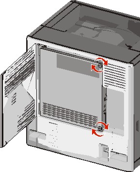 picture shows screws being turned counter clockwise