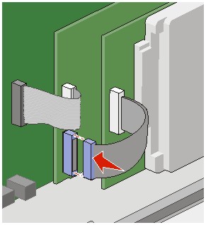 attaching hard drive cable to ISP