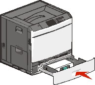 picture showing how to close a 520-sheet tray