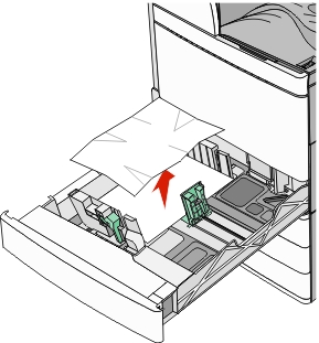 The illustration shows the jammed paper being pulled out from Tray 1.
