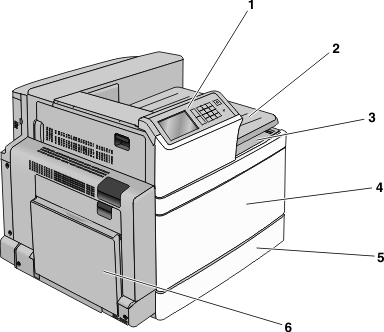 The illustration shows the base model of the printer.