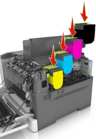 Geninstallation af tonerpatroner