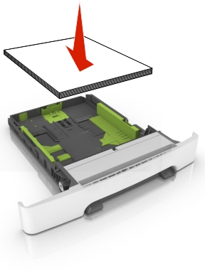 Load paper straight down in the tray.