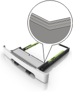 Paper that is correclty loaded in the tray