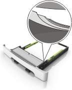 Paper that is incorrectly loaded in the tray