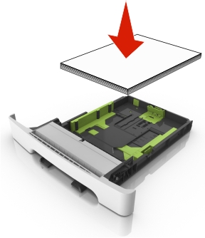 Load paper straight down in the tray.