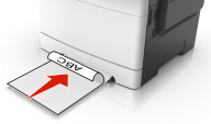 Load the letterhead into the manual feeder faceup for one-sided printing.