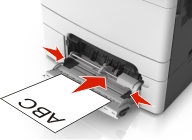 Load the letterhead into the multipurpose feeder faceup for two-sided (duplex) printing.