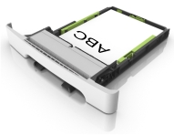 Load the letterhead into the tray faceup for one-sided printing.