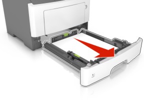 Pull the tray completely out of the printer.