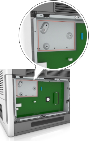 The location of the ISP connector on the controller board