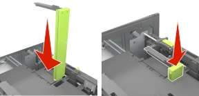 Insert the A5 length guide and press it until it clicks into place.