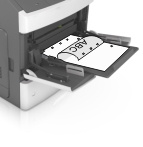 For two-sided printing, load the prepunched paper facedown, with the holes on the short edge entering the printer first.