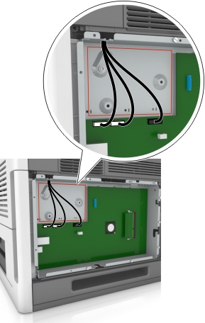 The location of the ISP connector on the controller board