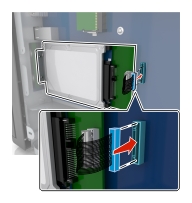 Festplatte ist an die Controller-Platine angeschlossen.