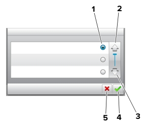 Die Abbildung zeigt ein Beispiel-Touchscreen auf dem Druckerbedienfeld.