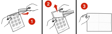 Illustration showing the cleaning cloth being unpacked and unfolded