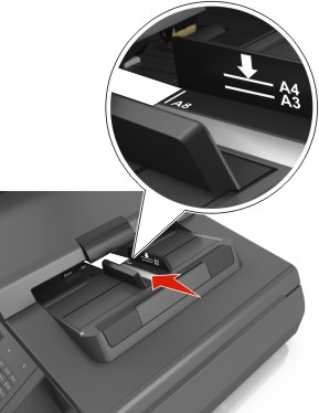illustration shows business card is loaded on the ADF