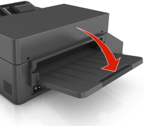 illustration shows the exit tray is returned to its original position