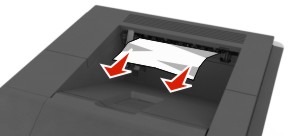 Firmly grasp the jammed paper on each side, and then gently pull it out.