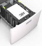 For two-sided printing, load the letterhead faceup, with the bottom edge entering the printer first.