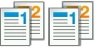 Drucken mehrerer Kopien eines Dokuments in einer sortierten Ausgabe.