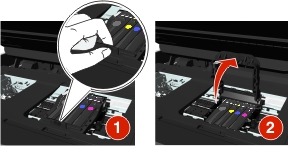 The illustration shows the latch being lifted.