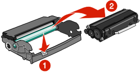 push button to separate the toner cartridge from photoconductor