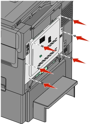 install the screws and turn them clockwise