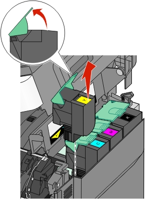 picture shows toner cartridge removal