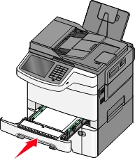 picture showing how to close a 520-sheet tray