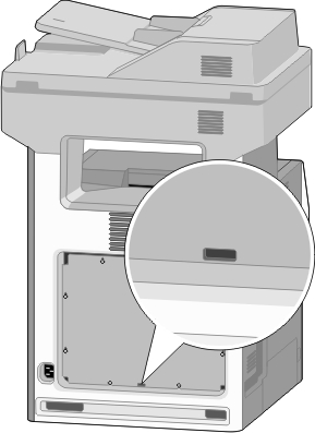 The illustration shows the location of the slot on the system board cover where a security lock can be installed.