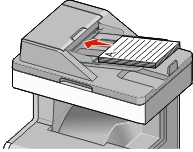 Der er lagt papir i den automatiske dokumentføder (ADF)