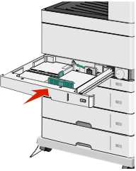 picture showing how to close a 520-sheet tray