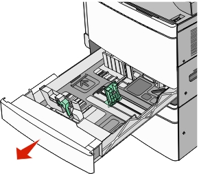 The illustration shows the standard tray (Tray 1) being opened.