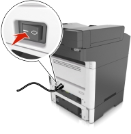 Printer is turned on.