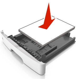 Load paper straight down in the tray.