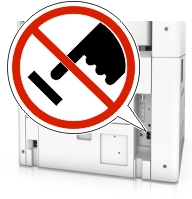 Location of the fax port at the back of the printer